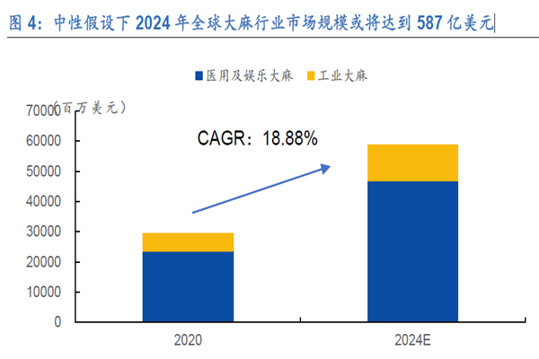 2024 年全球大麻行業(yè)市場規(guī)?；驅⑦_到587 億美元