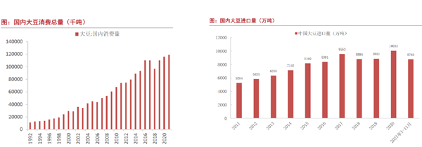 國內大豆進出口量