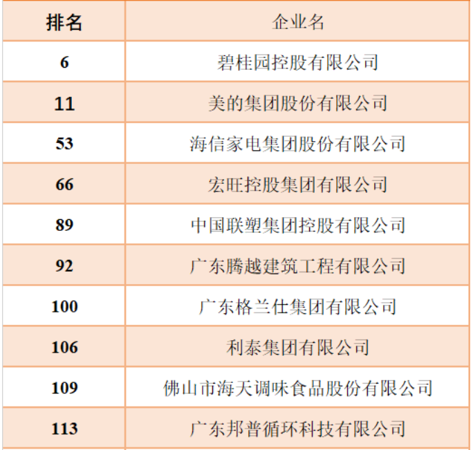 廣東十大企業排名 廣東十大企業排名