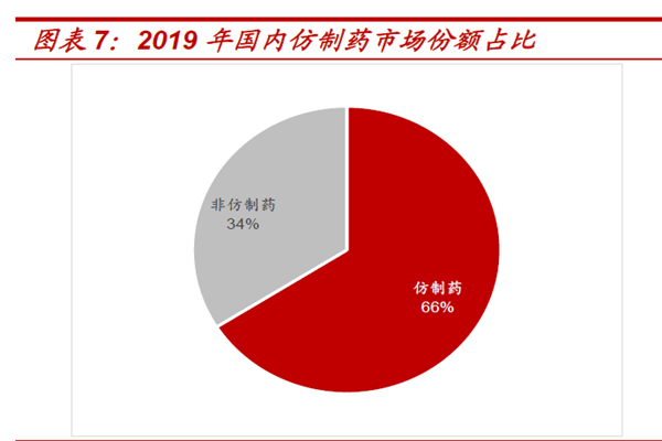 2019 年國內仿制藥市場份額占比 2019 年國內仿制藥市場份額占比