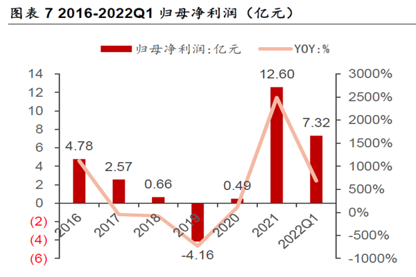 2016-2022Q1 歸母凈利潤（億元）