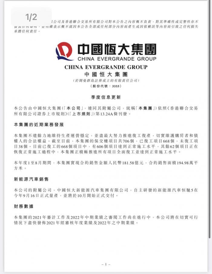 恒大前8月銷售額 恒大前8月銷售額